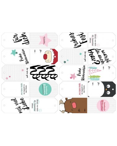 Printables  weihnachtliche Geschenkanhänger (2 Seiten A4)